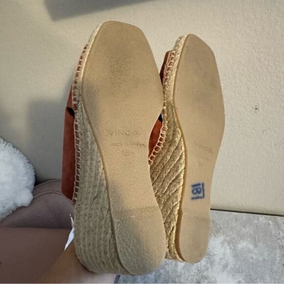 Vince Gaelan Wedge Espadrille Sandal Red Clay Sz 9.5M Retail $350 - Picture 9 of 11